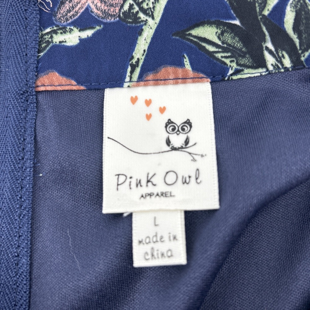 Pink Owl Skort Skirt Women's Large Blue Pink & White Floral Shorts Tennis Golf - Picture 3 of 11